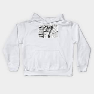 Abstract black and white Kids Hoodie